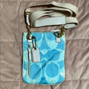 Teal Coach small crossbody bag